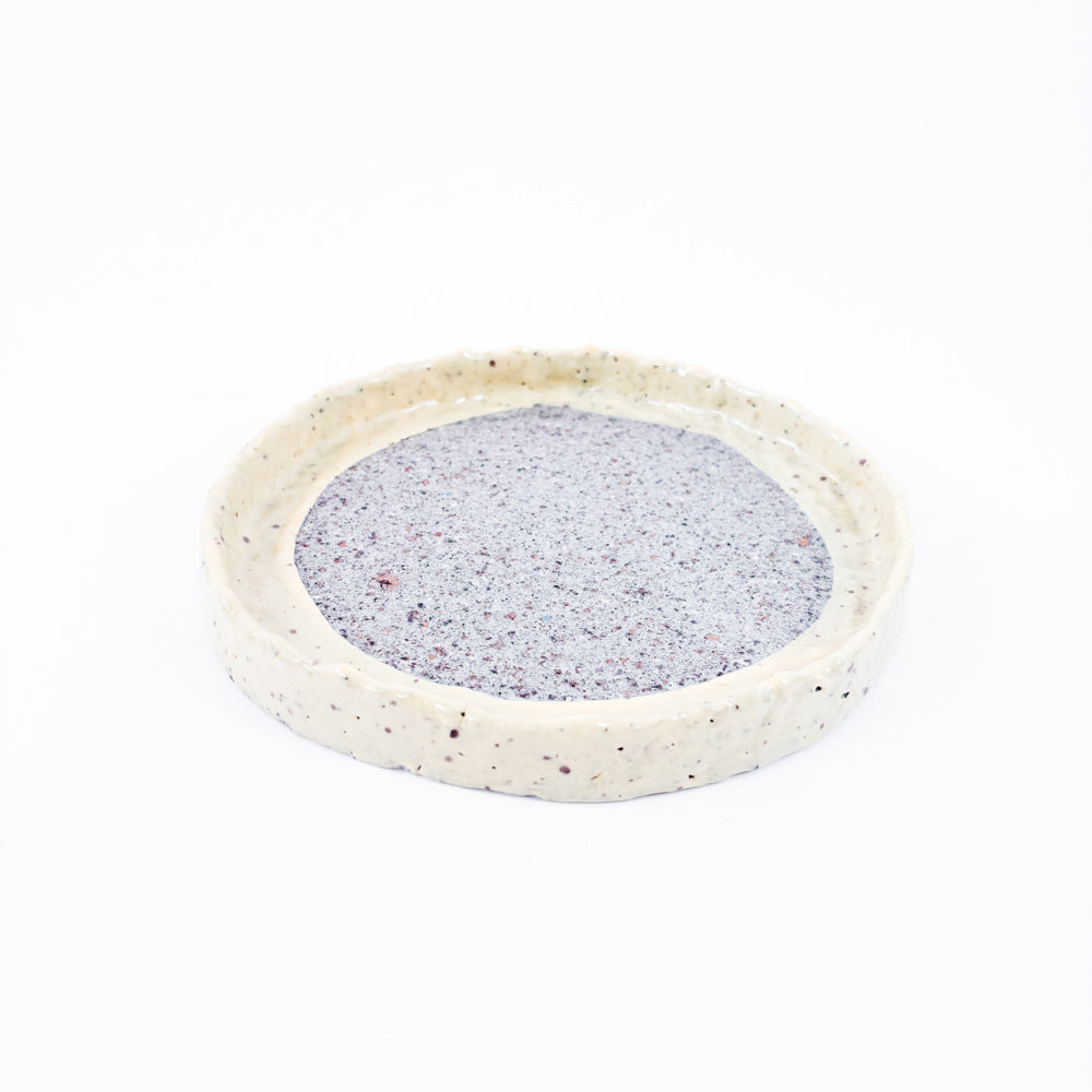 HYBRID - recycled porcelain big plate - yellow