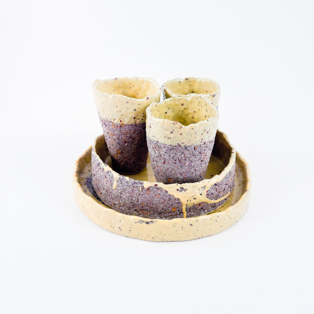 HYBRID - recycled porcelain cup - yellow