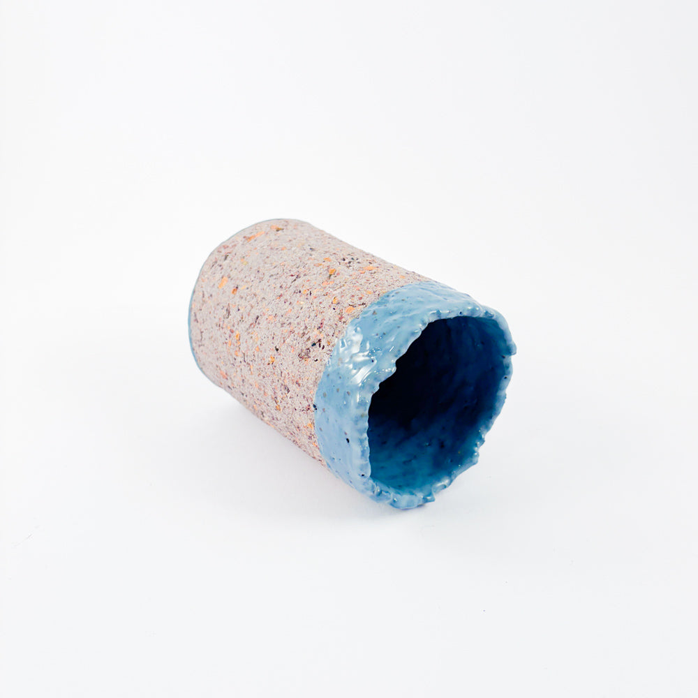 HYBRID - recycled porcelain vase - blue