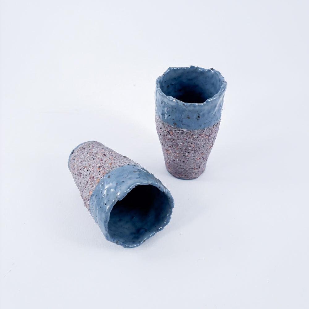 HYBRID - recycled porcelain cup - blue