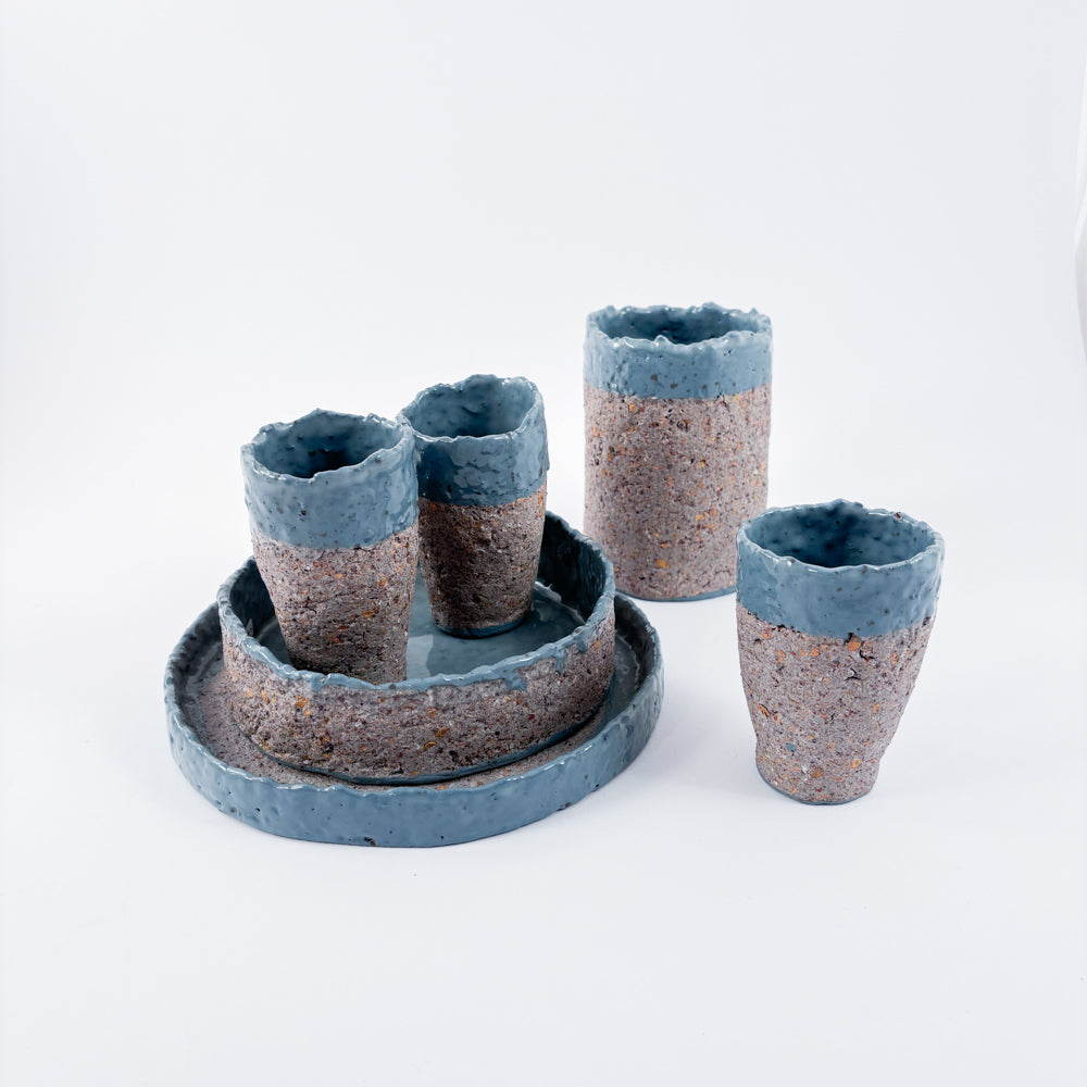HYBRID - recycled porcelain cup - blue