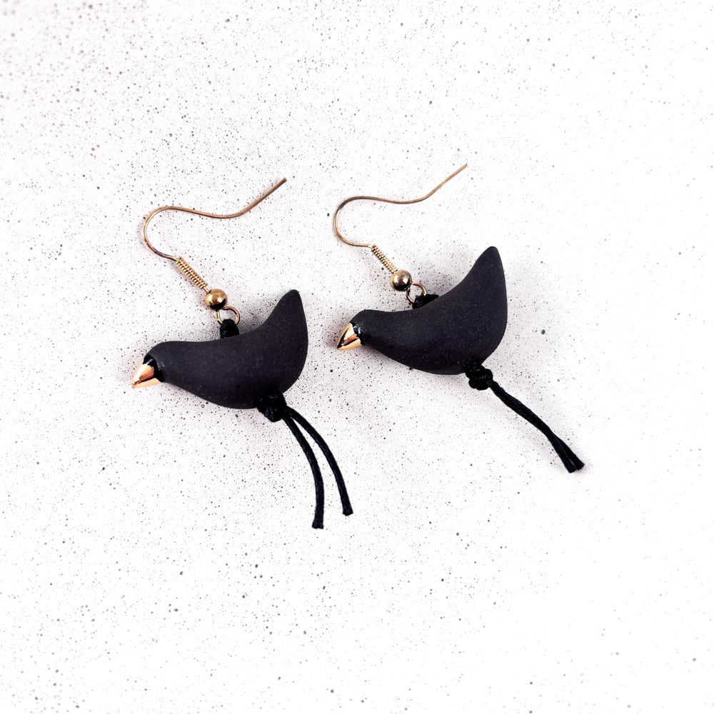 Ceramic earrings - bird