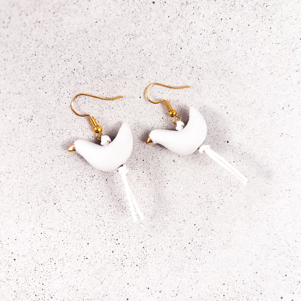 Ceramic earrings - bird