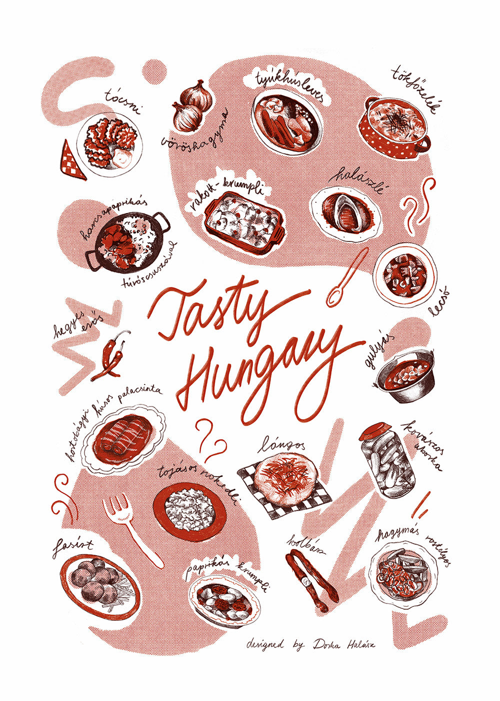 Dorka Halász x Magma - Tasty Hungary Tea Towel