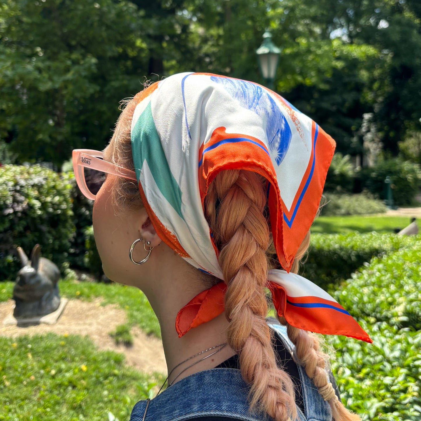 Silk scarf - "Balaton" - 55x55 cm - orange