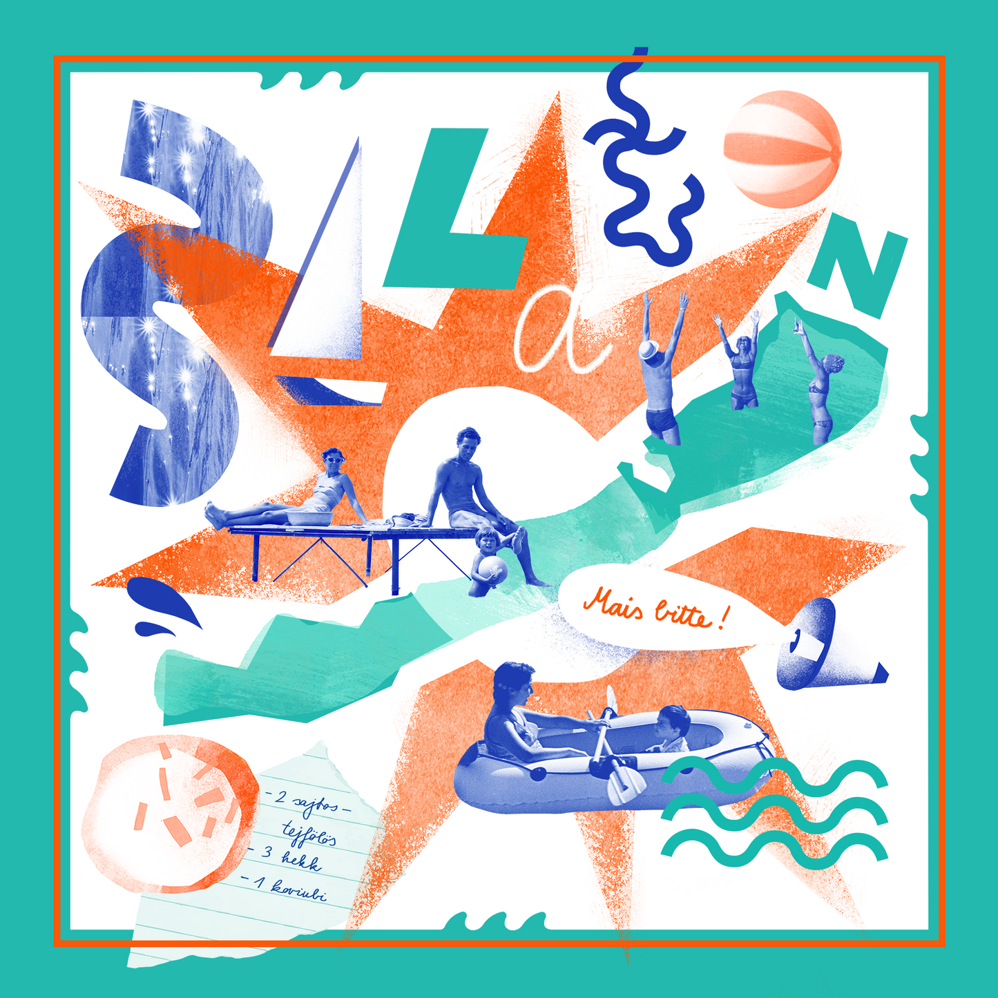 Silk scarf - "Balaton" - 70x70 cm - turquoise