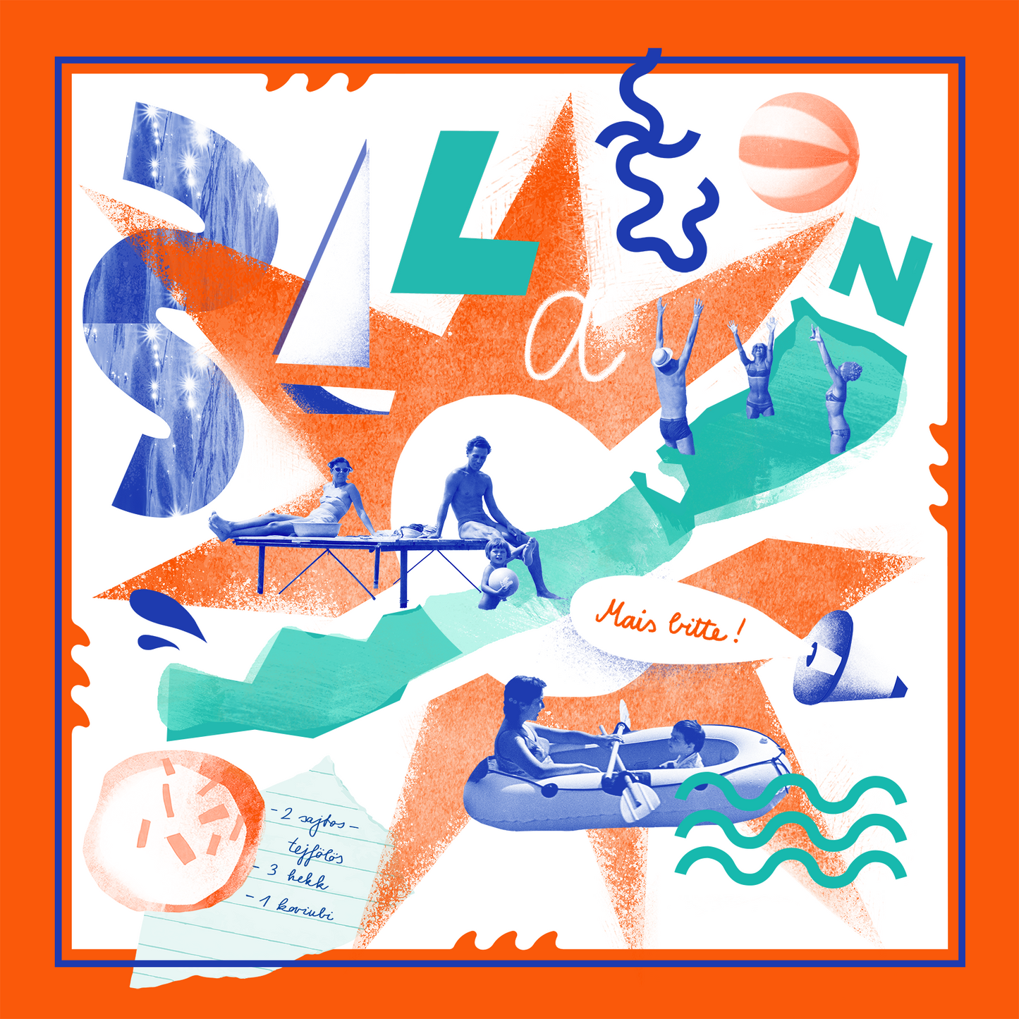Silk scarf - "Balaton" - 55x55 cm - orange