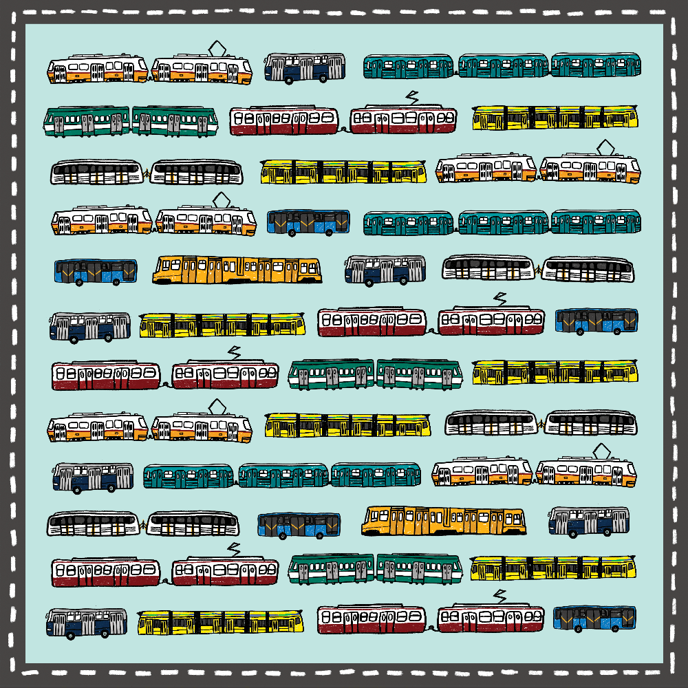 Silk scarf - "Traffic" - 70x70cm - mint green