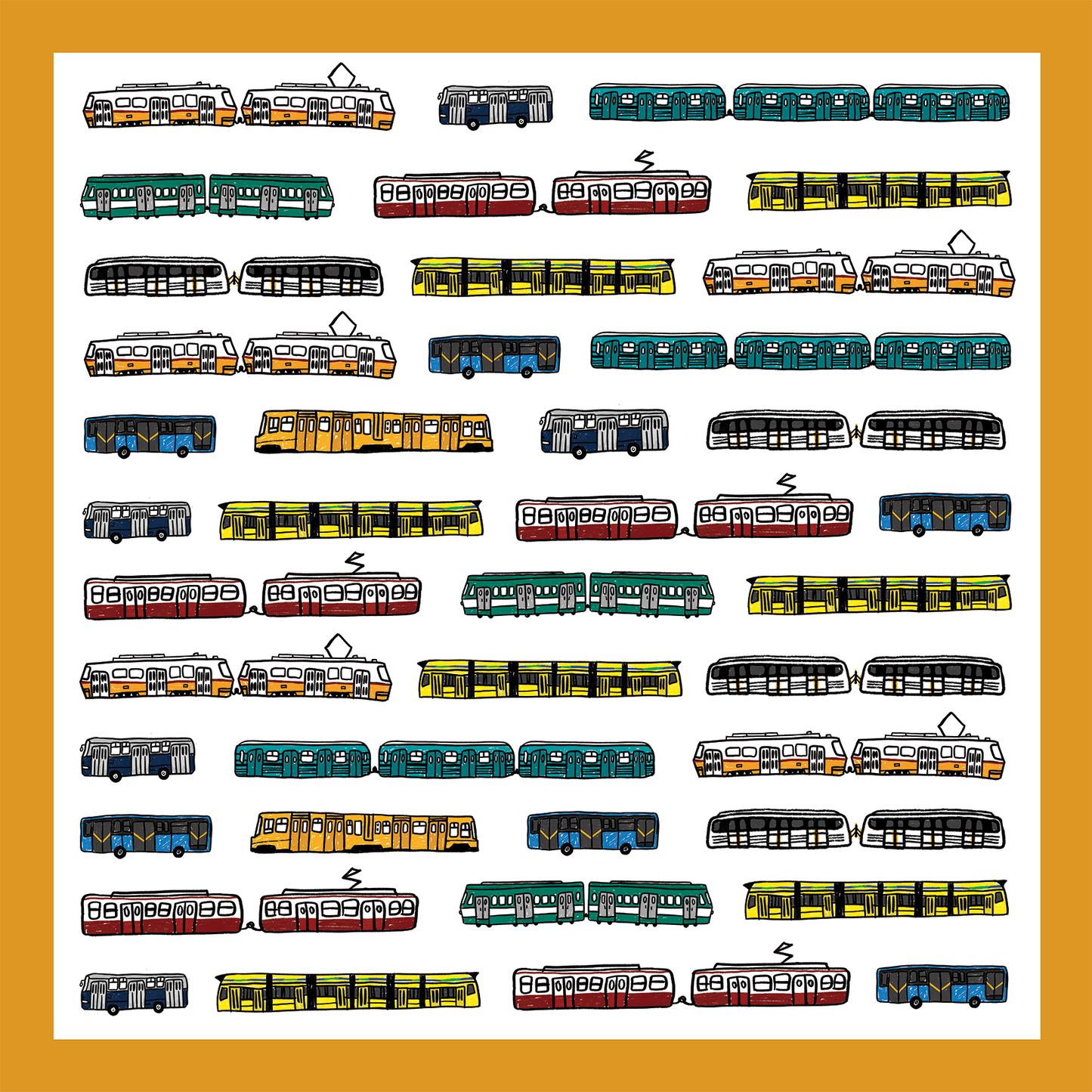 Silk scarf - "Traffic" - 55x55 cm - yellow