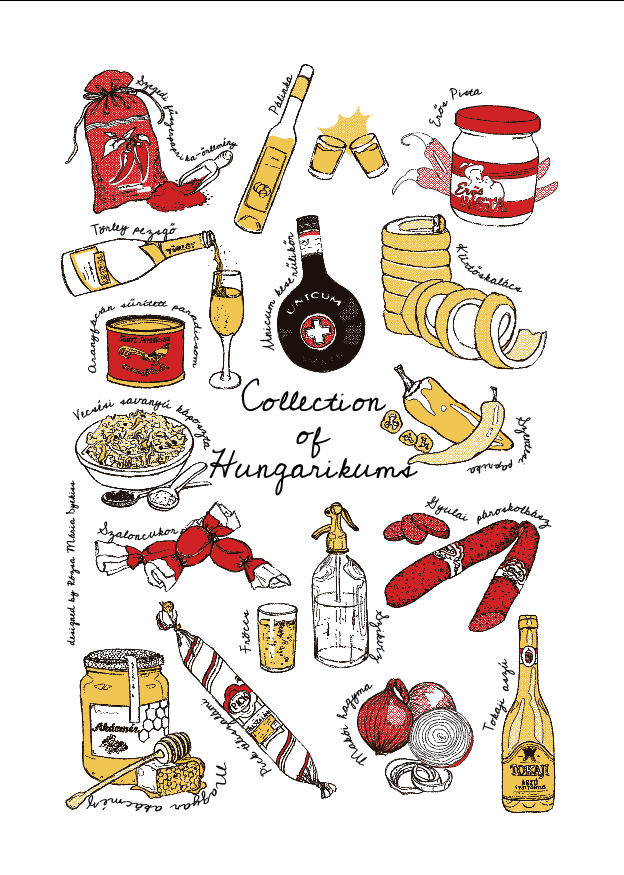 Rózsa Mária Dyekiss x Magma - Collection of Hungarikums Tea Towel
