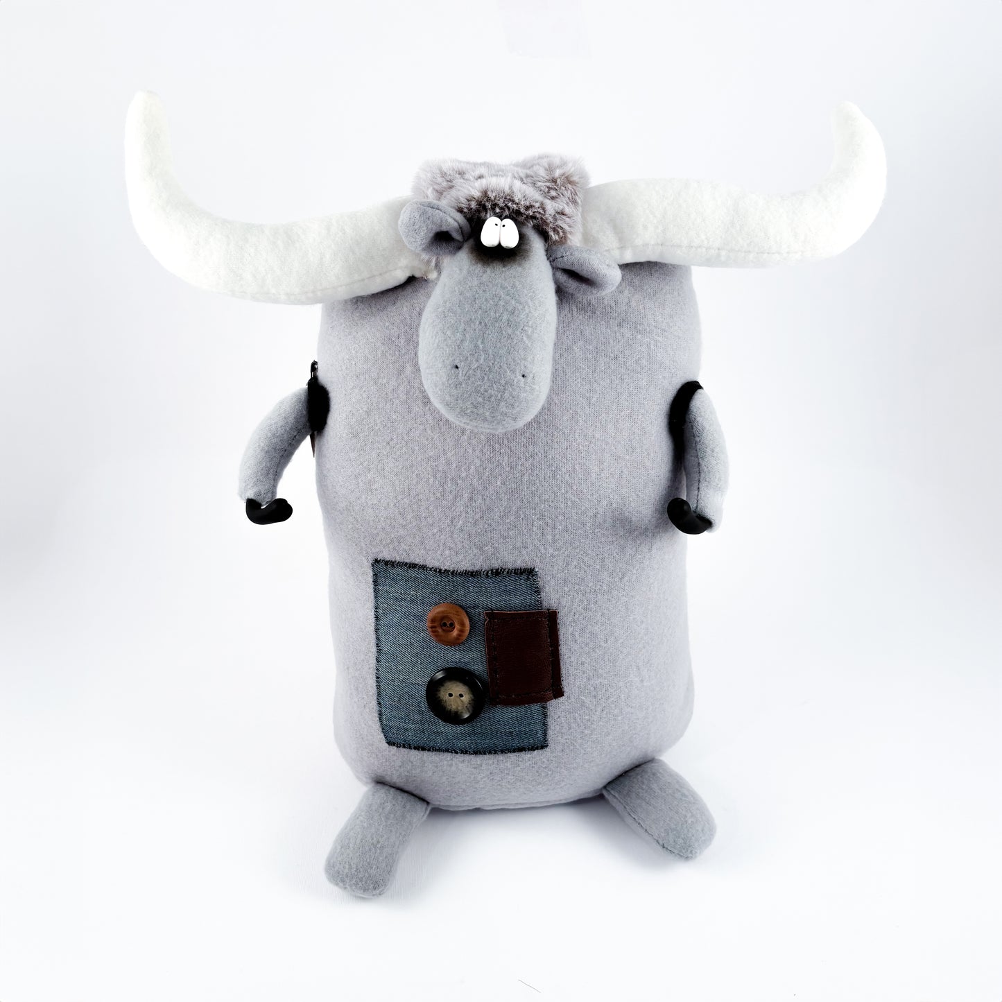 Bibix - extra large - grey cattle stuffed toy