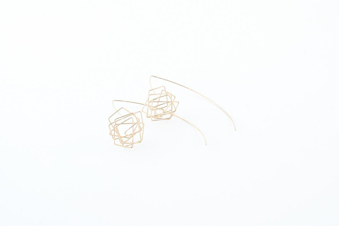 Rosegold plated silver earring