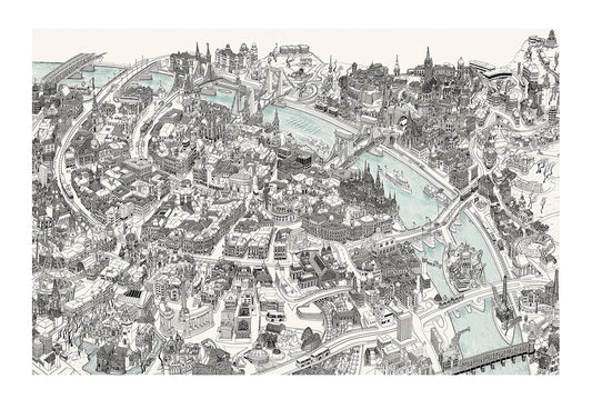 Bird's Eye View Map of Budapest