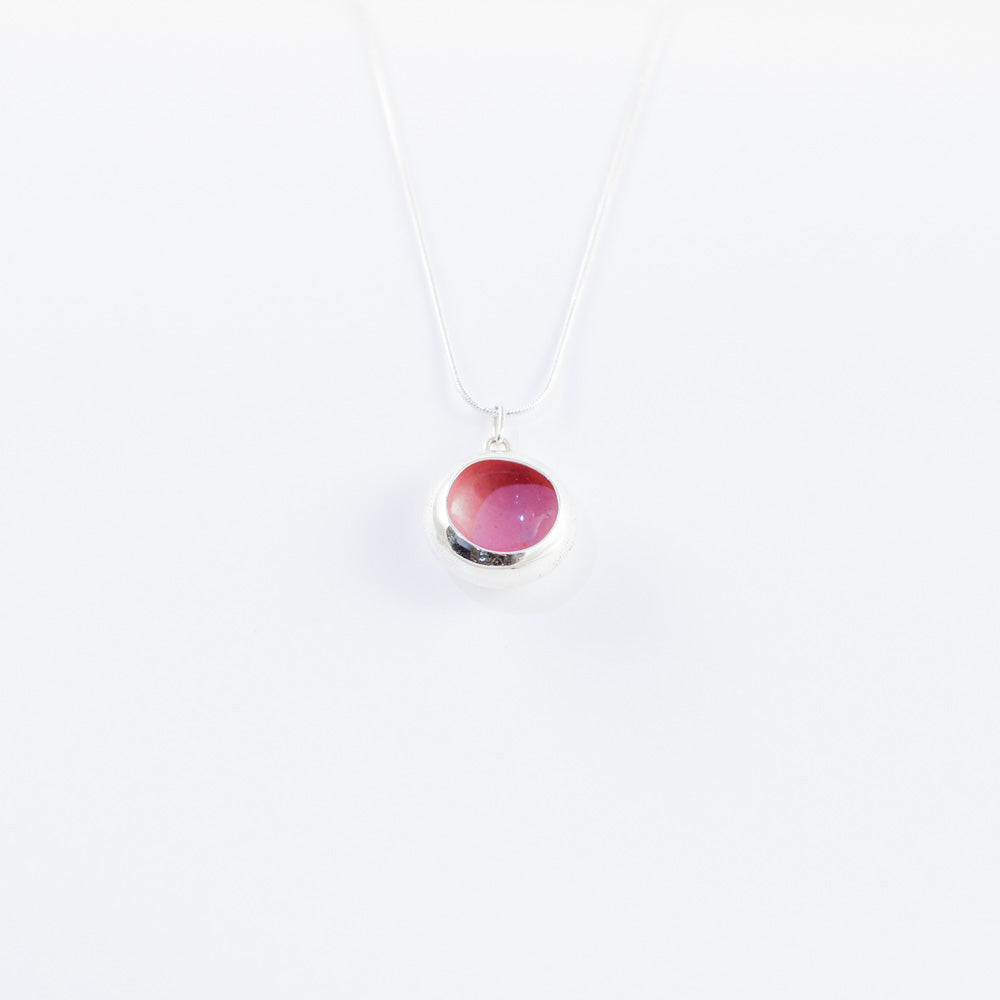 "Cup mushroom" enamel medium necklace - light pink - by Boróka Halász