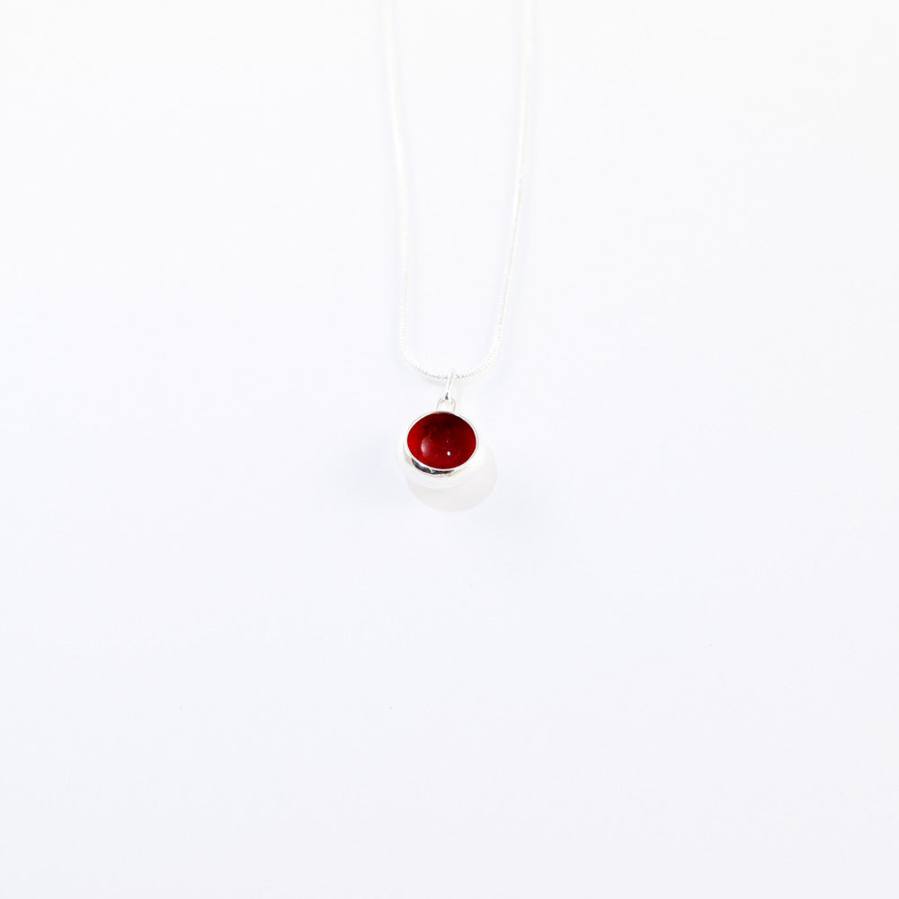 "Cup mushroom" enamel small necklace - by Boróka Halász