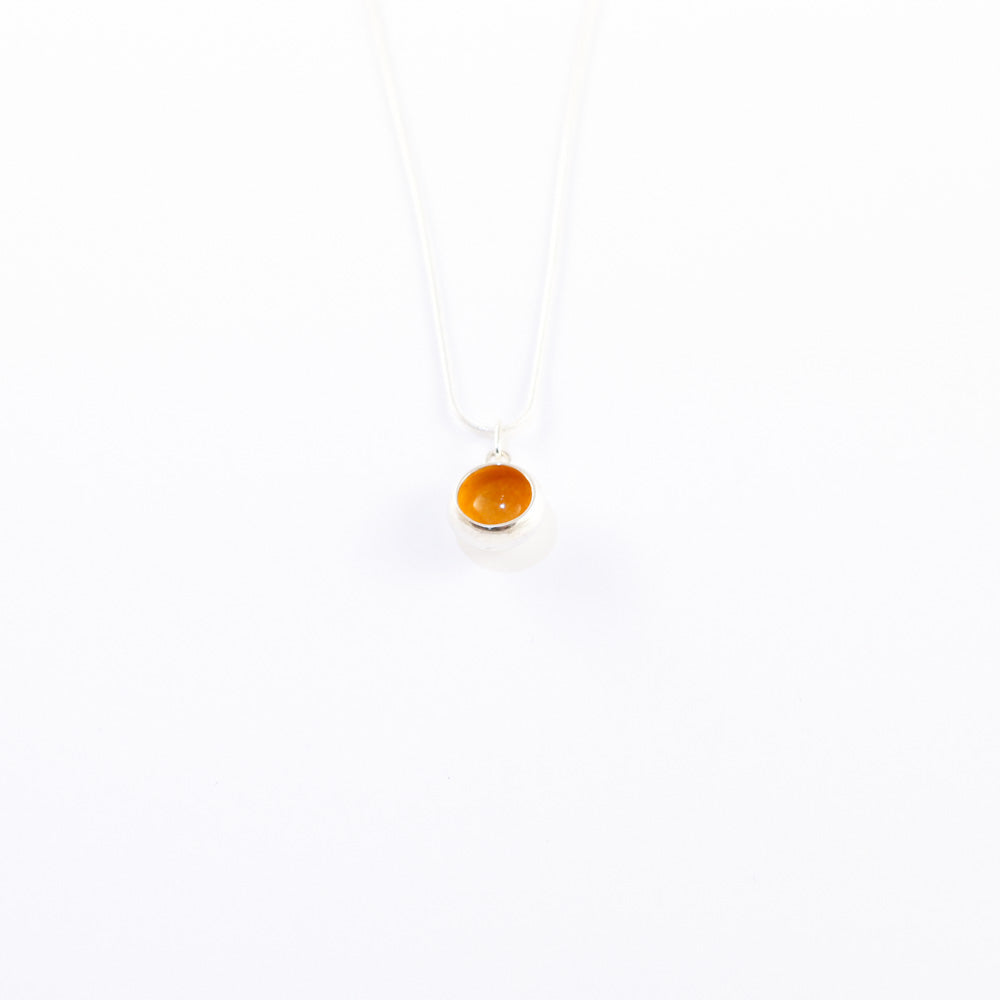 "Cup mushroom" enamel small necklace - sunflower yellow - by Boróka Halász