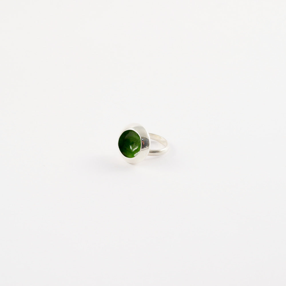 "Cup mushroom" enamel ring - forest green - by Boróka Halász