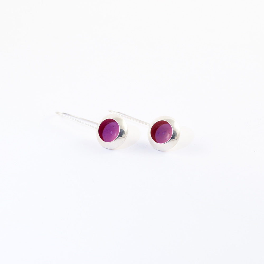 "Cup mushroom" enamel earring - light pink - by Boróka Halász