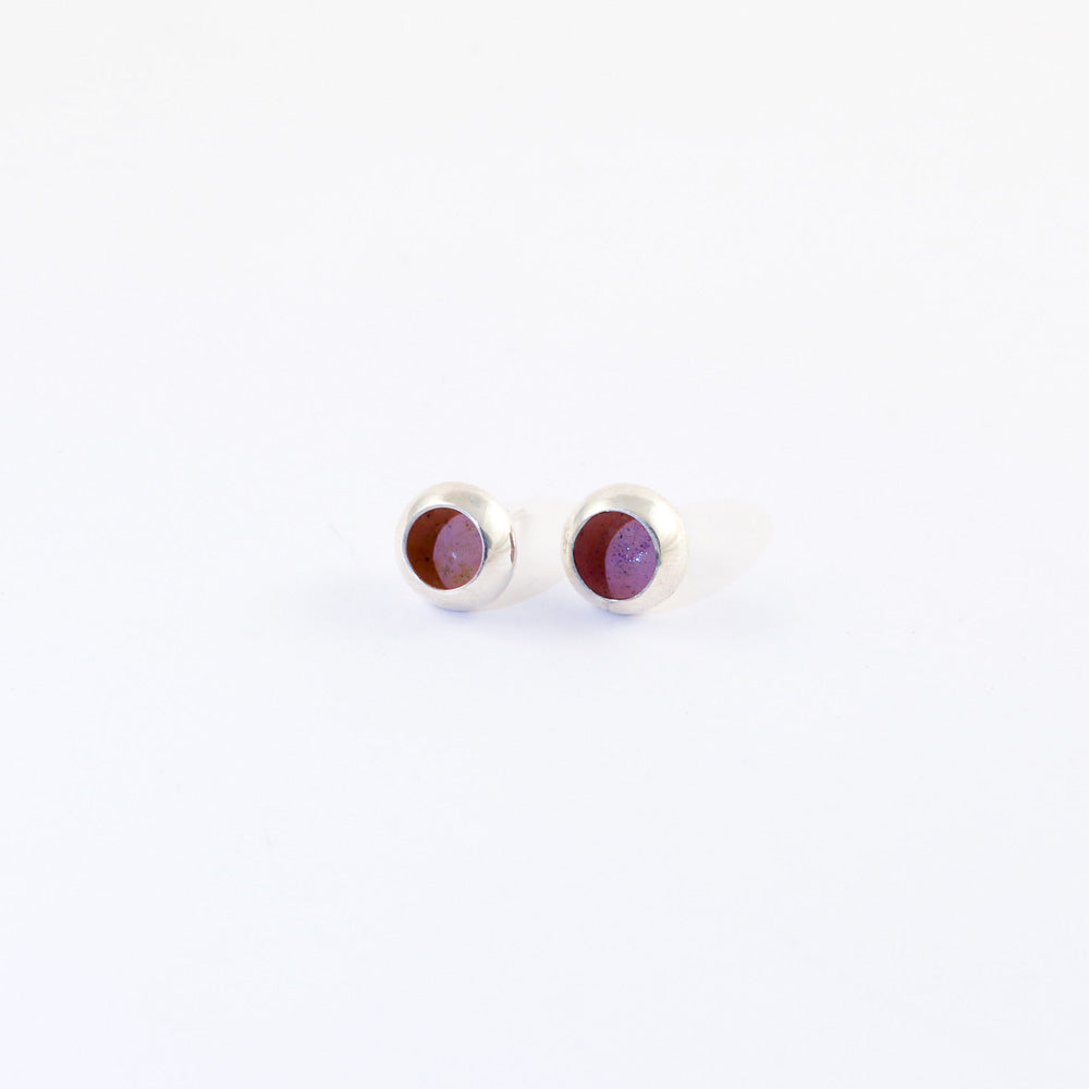 "Cup mushroom" enamel stud earring - light pink - by Boróka Halász