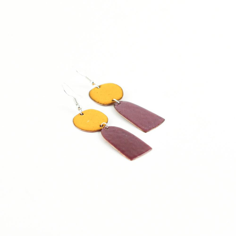 "Petals" enamel earring
