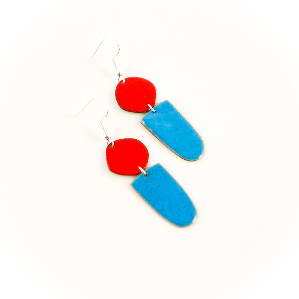 "Petals" enamel earring