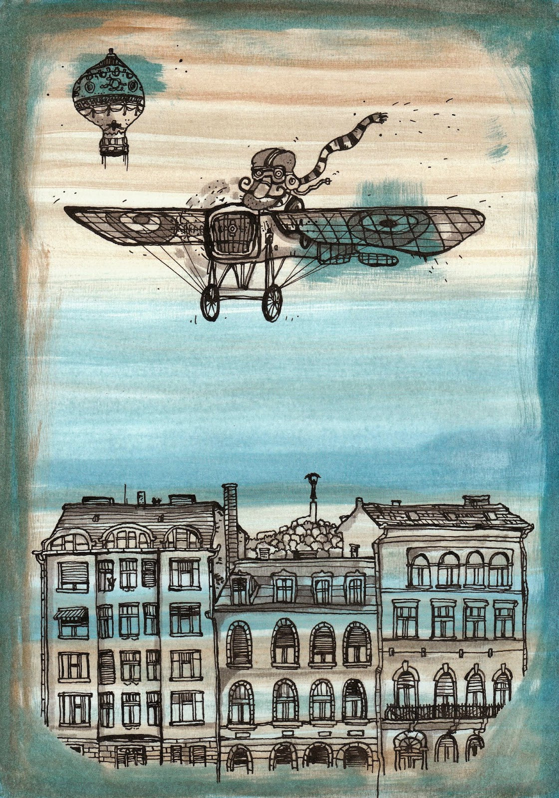 Airplane above Budapest