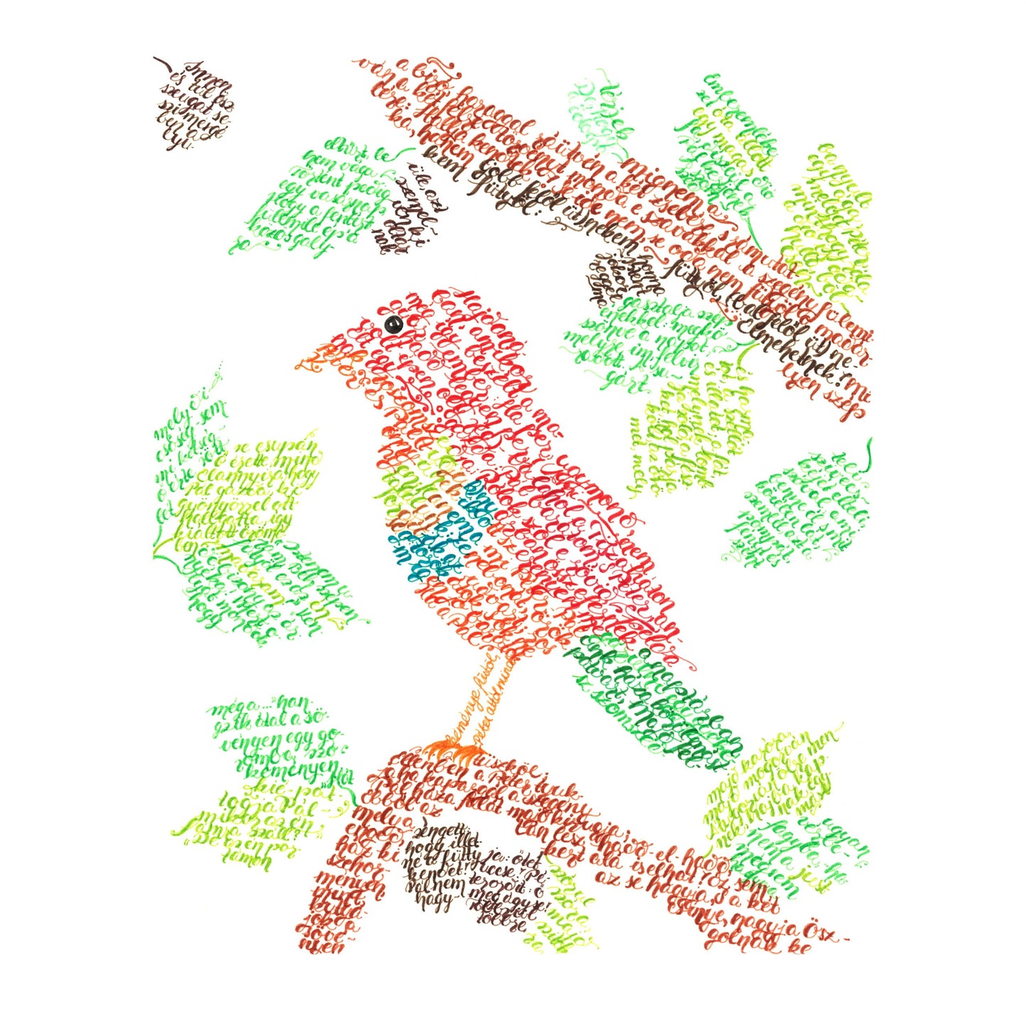 Calligraphy - "A Fülemile" by János Arany