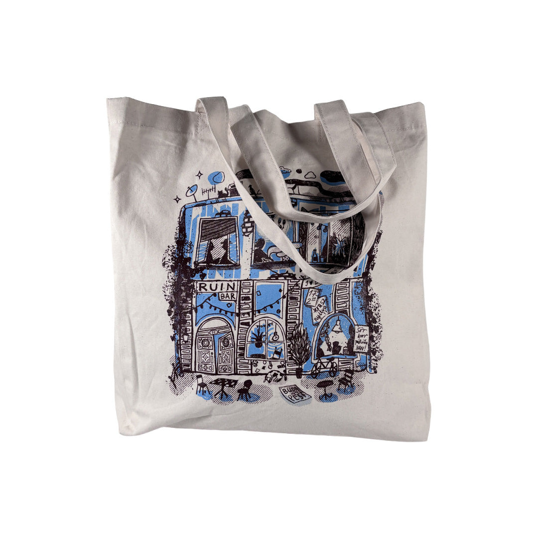 Dorka Halász x Magma - Giant canvas bag - Ruin pub - off-white