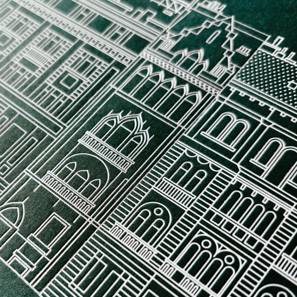Deboss print - The narrowest house in Budapest