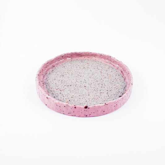 HYBRID - recycled porcelain big plate - pink
