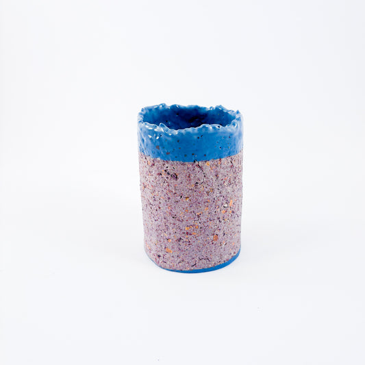 HYBRID - recycled porcelain vase - blue