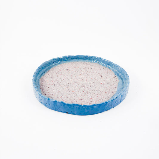 HYBRID - recycled porcelain big plate - blue