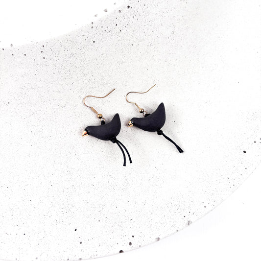 Ceramic earrings - bird