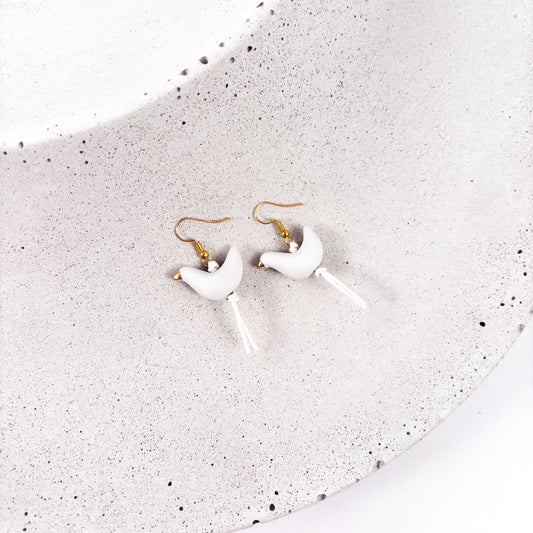Ceramic earrings - bird