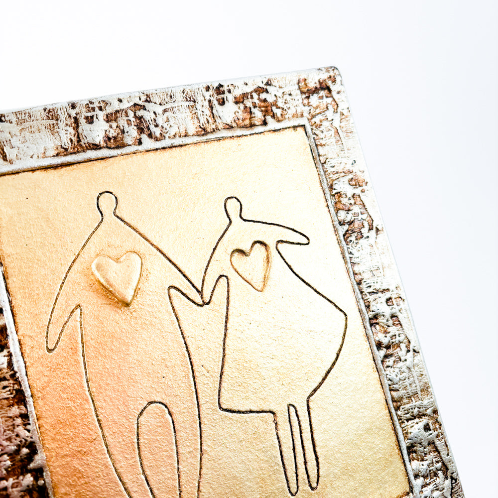 Framed ceramic picture 'in love'