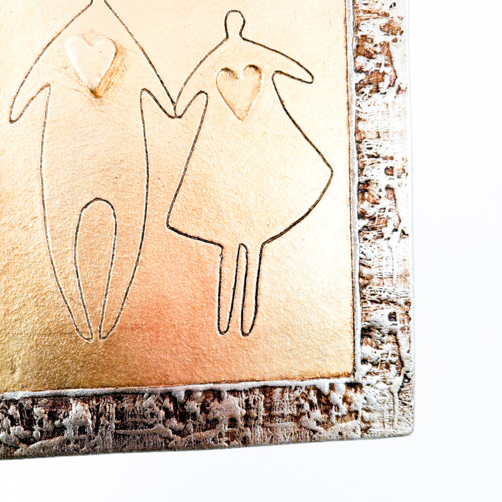 Framed ceramic picture 'in love'