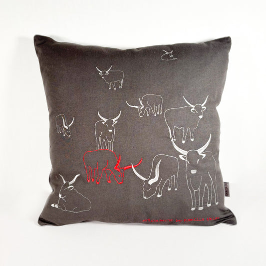 Cushion cover - Grey cattle