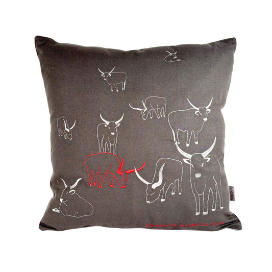 Cushion cover - Grey cattle