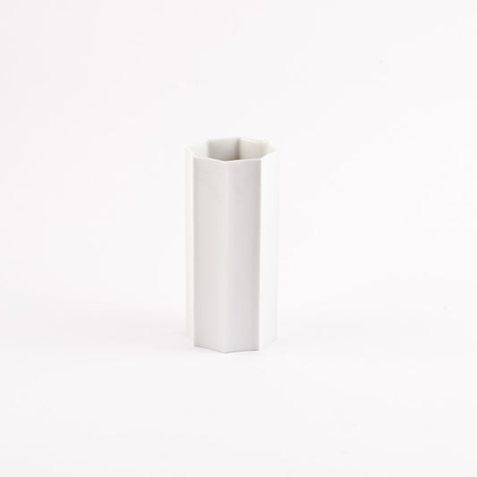 HYBRID - porcelain vase - white (horizontal lines)