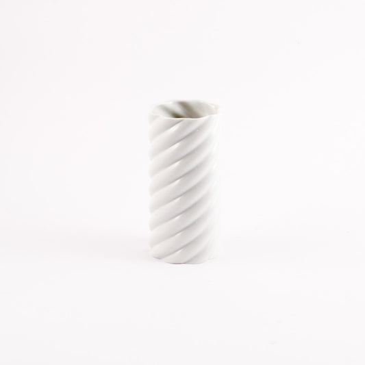 HYBRID - porcelain vase - white (twisted)