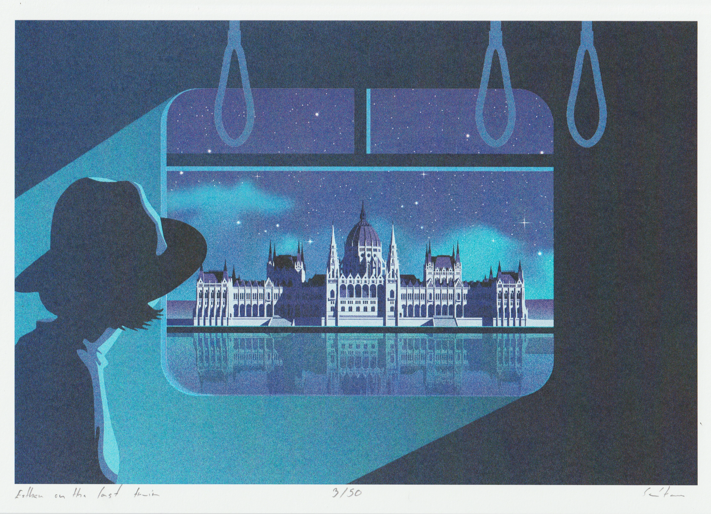 Esther on the last tram - A4 print - limited edition