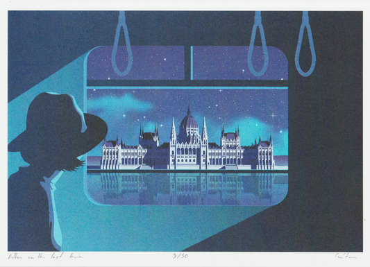 Esther on the last tram - A4 print - limited edition