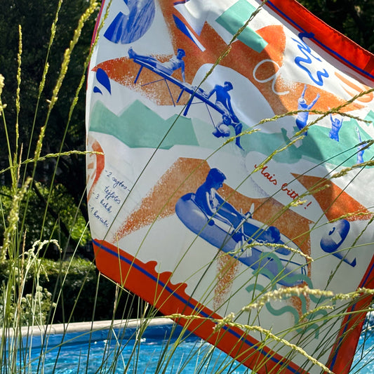 Silk scarf - "Balaton" - 70x70 cm - orange