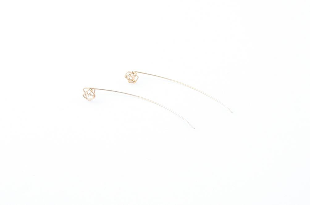 Rosegold plated silver earring