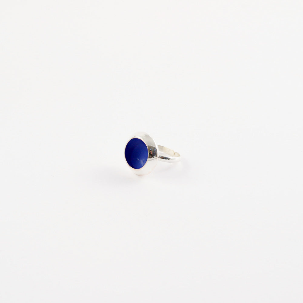 "Cup mushroom" enamel ring - cornflower blue - by Boróka Halász