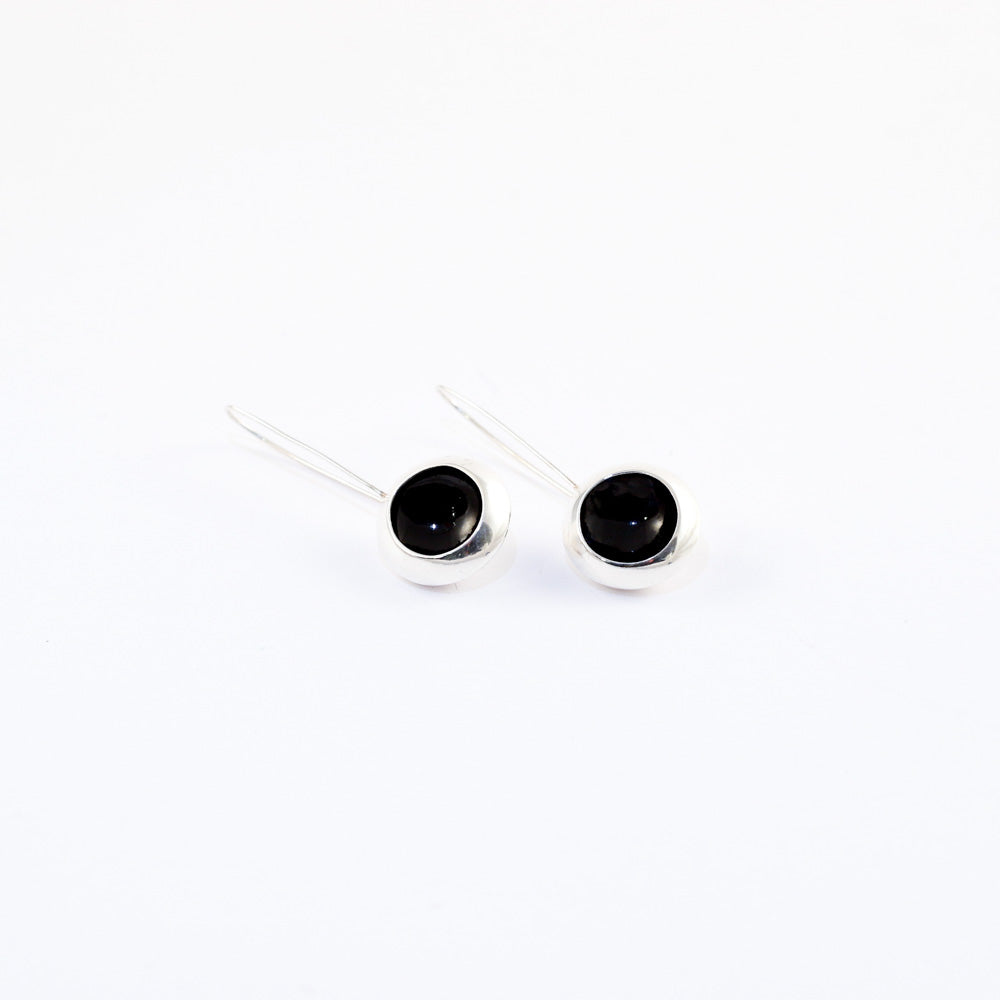 "Cup mushroom" enamel earring - black - by Boróka Halász