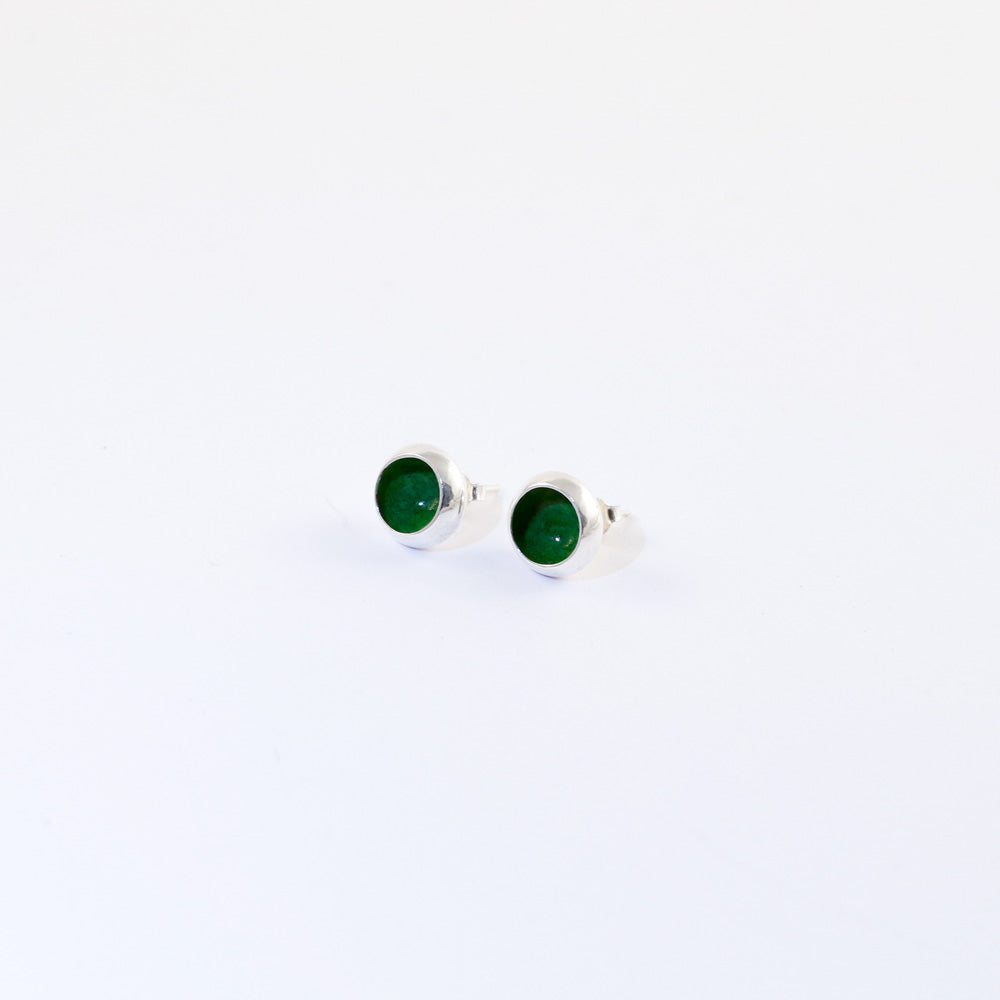 "Cup mushroom" enamel stud earring - forest green - by Boróka Halász