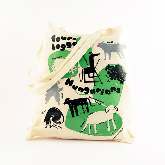 Eszter Kiss x Magma - Four-legged Hungarians canvas bag green