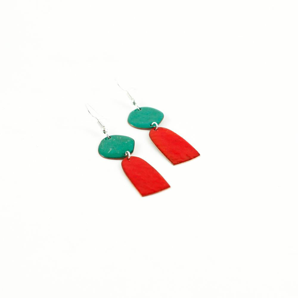 "Petals" enamel earring