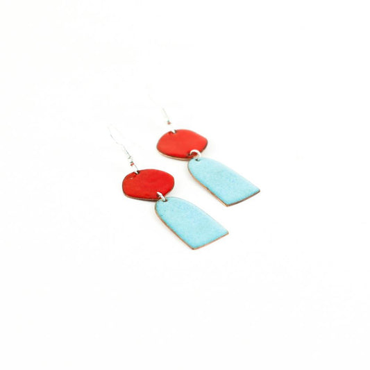 "Petals" enamel earring